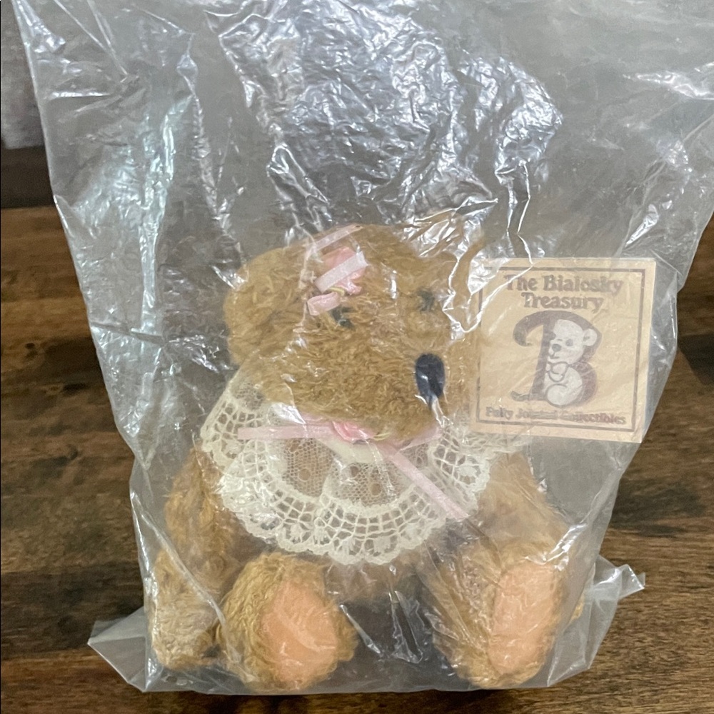 The Bialosky Treasury “Elizabeth” Brown Teddy Bear with Lace Collar